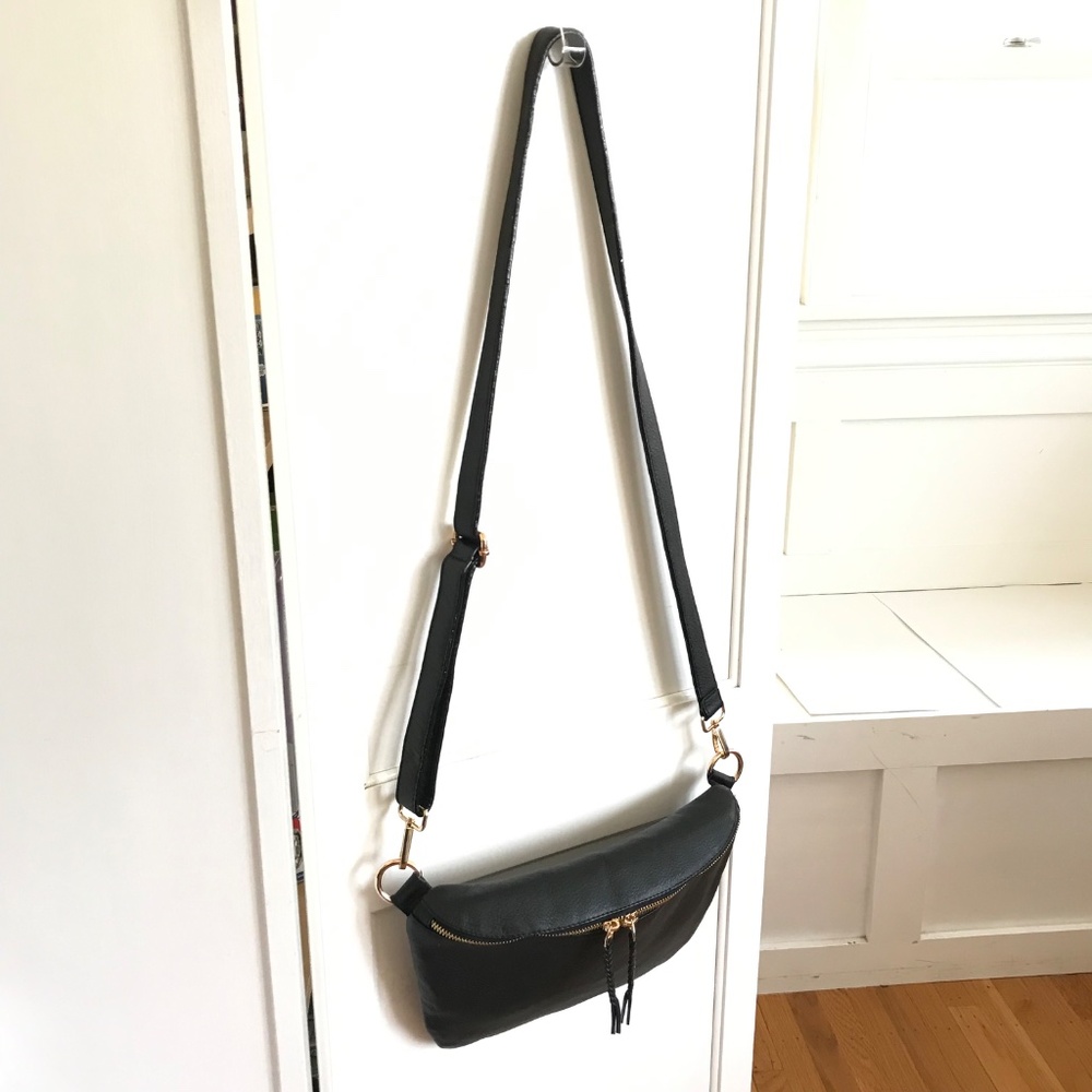 CAROLINA Ramona Leather Crossbody Bag Black - Picture 6 of 16